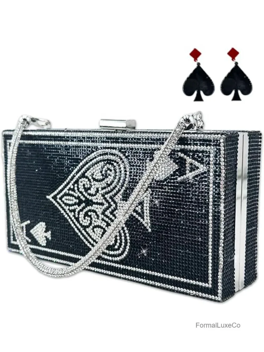 Diamond Rhinestone Crystal Clutch Bag with Chain Strap